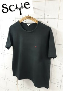 1000円スタート！売り切り！Scye クルーネック　Tシャツ　ワンポイント　サイ　38　黒