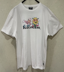 ＊アイスクリーム ICECREAM プリント 半袖 ビックTシャツ トップス XL 　　　　　 BJBC.F