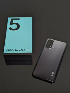 【1円スタート】OPPO Reno5 A シルバーブラック Ymobile simロック解除 nanoSIM+eSIM