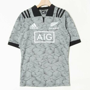 adidas アディダス ALL BLACKS オールブラックス プルオーバー 半袖 トップス ジャージ グレー スポーツ ウェア ラグビー メンズ トップス