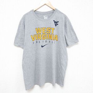 XL/古着 ナイキ NIKE 半袖 ブランド Tシャツ メンズ ウェストバージニア マウンテニアーズ フットボール 大きいサイズ クルーネック グ