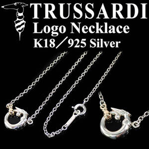 トラサルディ TRUSSARDI K18／925 Silver 40cm Logo Necklace