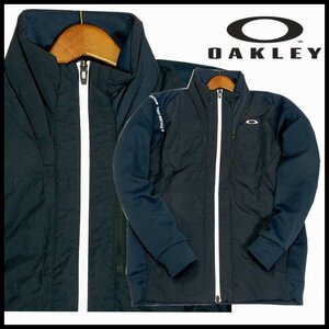 新品 1円～ 定価15,400円 オークリー ジップジャケット L 黒 HYBRID PUFF FLEECE 保温 ストレッチ 防寒 吸汗速乾 OAKLEY メンズ 【B3841】