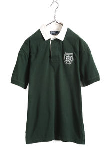 90s ポロ ラルフローレン 鹿の子 半袖 ポロシャツ メンズ L 古着 90年代 オールド 半袖シャツ ラガーシャツ タイプ ワンポイント ラグビー