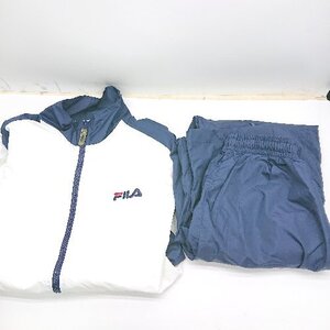 ◇ ⊇ FILA フィラ ウィンドブレーカー サイズM ホワイト ネイビー レディース E