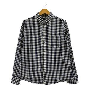 ゆうパケットOK A.P.C. アーペーセー チェック柄 長袖シャツ sizeXS/ネイビー×ホワイト