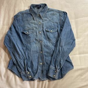 GAP【女性用SMALL】【デニムシャツ】USED.アメリカ購入 