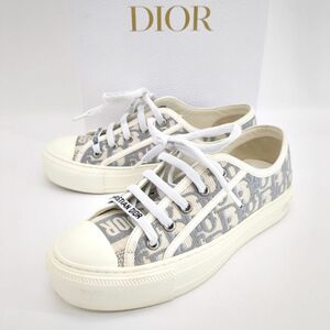 ディオール　レディーススニーカー　トロッター　約22.5cm　ホワイト　グレー　オプリーク　Christian Dior　中古　◆3111/藤枝インター店