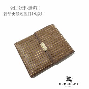 A514.. BURBERRY バーバリー PRORSUM 最高級ライン プローサム 豪華 スタッズ レザー iPadケース ★ ブラウン