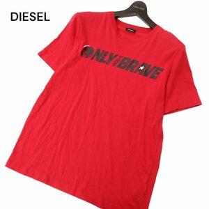 DIESEL ディーゼル 春夏 胸プリント★ 半袖 カットソー Tシャツ Sz.S　メンズ 赤　C4T05954_6#A