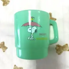 スヌーピー　SNOOPY  コップ　プラスチック　ミントグリーン　緑