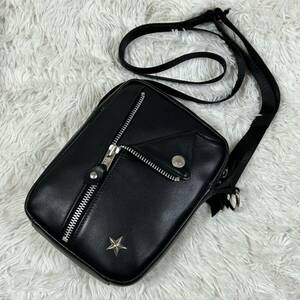 【未使用】Schott ショット MINI RIDERS LEATHER SHOULDER BAG ライダース ショルダーバッグ クロスボディレザー 本革 メンズ ブラック 黒