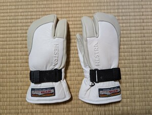 ヘストラ HESTRA 3Finger Full Leather サイズ7 カラーoff white