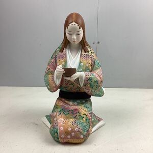 oo212 博多人形 日本人形 伝統工芸品 茶道 置物 インテリア 高さ約30cm 中古