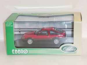 〇1/43 EBBRO TOYOTA COROLLA LEVIN (AE86) 赤/黒