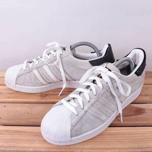 z6175 アディダス スーパースター US8 1/2 26.5cm/グレー 白 黒 adidas SUPERSTAR メンズ スニーカー 中古