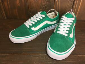 ★VANS バンズ 国内企画 OLD SKOOL オールドスクール Ultra Cush 緑×白 25.0ｃm 美品 Used 検 SK8 スリッポン ハーフキャブ スタイル36