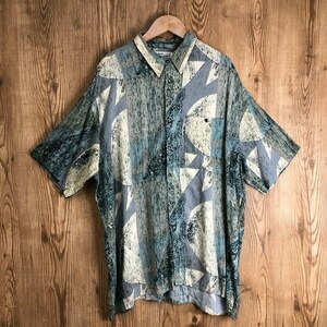 90s VINTAGE NATURAL ISSUE レーヨン 総柄 半袖シャツ ショートスリーブシャツ メンズ XLサイズ 90年代 古着 e24061020