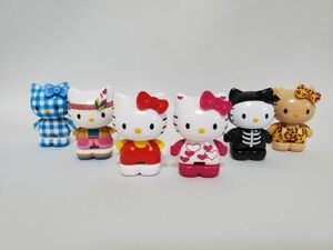 レア 2003 サンリオ Hello Kitty ハローキティ TOMY キティ コレブロック フィギュア マスコット 6 デザイン セット おすわり 　