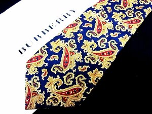 ♪今週の特売980円～♪1789♪良品【BURBERRY】バーバリー【花 植物 ペイズリー 柄】ネクタイ♪