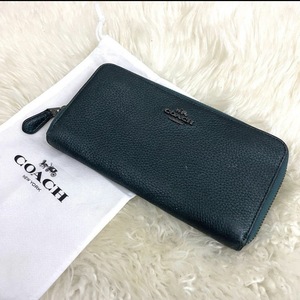 1円　COACH　コーチ　長財布　ラウンドファスナー　23554　レザー　