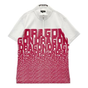 【1円】DANCE WITH DRAGON ダンスウィズドラゴン ハーフジップ 半袖Tシャツ プリント ホワイト系 2 [240101188344] メンズ