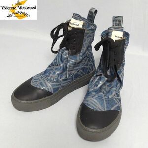 良品★Vivienne Westwood ANGLOMANIA ロゴ オーブ ハイカット スニーカー 総柄 ヴィヴィアンウエストウッド アングロマニア★