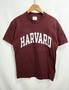 ■ Champion チャンピオン カレッジ ハーバード大学 ロゴプリント 半袖 Tシャツ 古着 MEDIUM バーガンディー アメカジ HARVARD ■