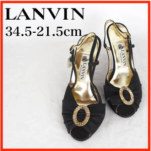 MK9533*LANVIN*ランバン*レディースサンダル*34.5-21.5cm*黒