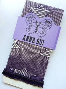 新品日本製 ANNA SUI アナスイ　透け透け紫星 7分丈レギンス