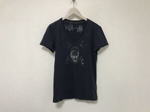 本物ウィーアーリプレイWE ARE REPLAYコットンプリントVネック半袖Tシャツメンズサーフアメカジミリタリー紺ネイビーSインド製