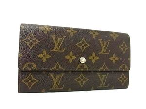 1円 LOUIS VUITTON ルイヴィトン M61723 モノグラム ポシェット ポルトモネ クレディ 二つ折り 長財布 ウォレット ブラウン系 FK2213