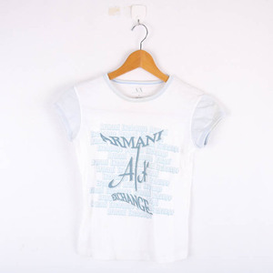 アルマーニエクスチェンジ Tシャツ 半袖 ロゴプリント コットン100％ トップス レディース Sサイズ ホワイト ARMANI EXCHANGE