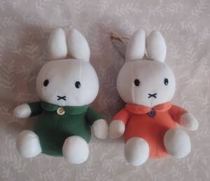 ミッフィー　miffy　オレンジ/グリーン　約20cm×約14cm