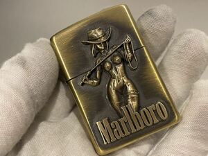 1円 ZIPPO ライター マルボロ Marlboroジッポ Zippoオイルライター真鍮製 中古品 喫煙グッズ ジッポー 火花確認済R674281