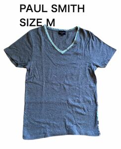 【送料無料】中古 PAUL SMITH ポール スミス Vネック Tシャツ アフリカ柄 サイズM