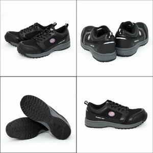 【STP/メッシュ ワークシューズ】★MESH WORK SHOES 紐（ヒモ）タイプ/ブラック 26.5cm★スニーカータイプ 軽量安全靴 JSAA A種取得