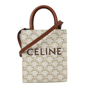 CELINE セリーヌ ミニ バーティカル 2Wayショルダーバッグ ホワイト 194372BZK.01BC レディース 中古 美品