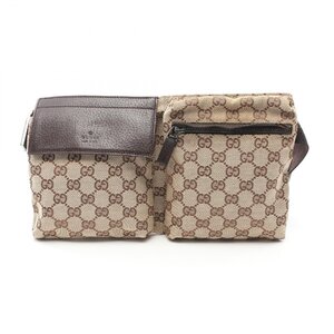 グッチ GGキャンバス ブランドオフ GUCCI キャンバス ウエストバッグ ボディバッグ キャンバス/レザー 中古 メンズ レディース