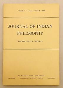 【洋書】インド哲学雑誌 『Journal of Indian philosophy』18(1) 1990.3 Kluwer Academic ●不二一元論 ヴェーダーンタ シャンカラ 空