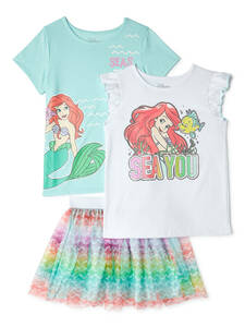 USA購入★★ アリエル Tシャツとスカート3点 サイズ6/6X 120 未使用品 ★★ Disney Ariel 3pieces