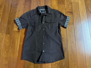 バーバリーブラックレーベル　半袖ミリタリーシャツ　1（S）　b556