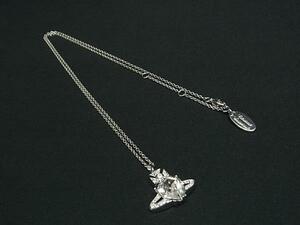 1円 ■極美品■ Vivienne Westwood ヴィヴィアンウエストウッド オーブ ラインストーン ネックレス アクセサリー シルバー系 FF4054