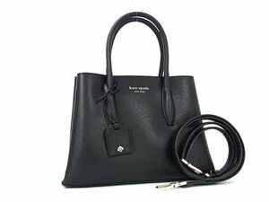 1円 ■美品■ kate spade ケイトスペード レザー 2WAY クロスボディ トート ショルダー ハンドバッグ レディース ブラック系 FD0634