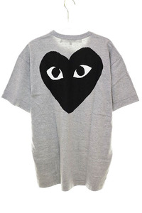 プレイコムデギャルソン PLAY COMME des GARCONS LOGO TEE XL AX-T072-051TOP GRAY ロゴ ハート プリント Tシャツ クルーネック 半袖 グレ