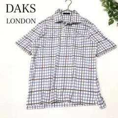 DAKS LONDON ポロシャツ ハウスチェック 刺繍 半袖 サイズL 日本製