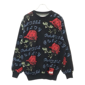 WACKO MARIA ワコマリア 22AW ROSE JACQUARD SWEATER ローズジャガードセーター ブラック