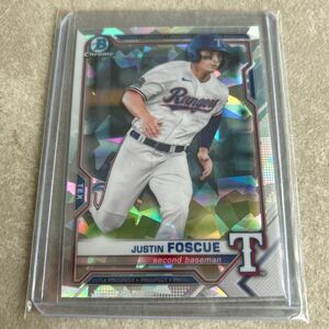 Topps Bowman Chrome 2021 Texas Rangers Justin Foscue Cracked Ice 球団rank2位