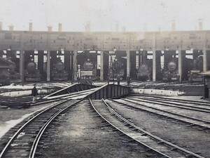 希少 戦前 古写真 鉄道写真 蒸気機関車 機関庫 SL 写真 四枚 コレクター放出品 歴史資料 