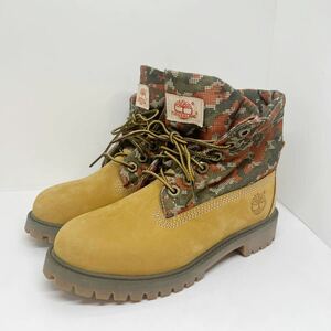 レア 未使用★Timberland ティンバーランド ロールトップ デジタルカモ 迷彩 6インチ US3.5 22cm イエローブーツ ボーイズ ヌバック 廃盤